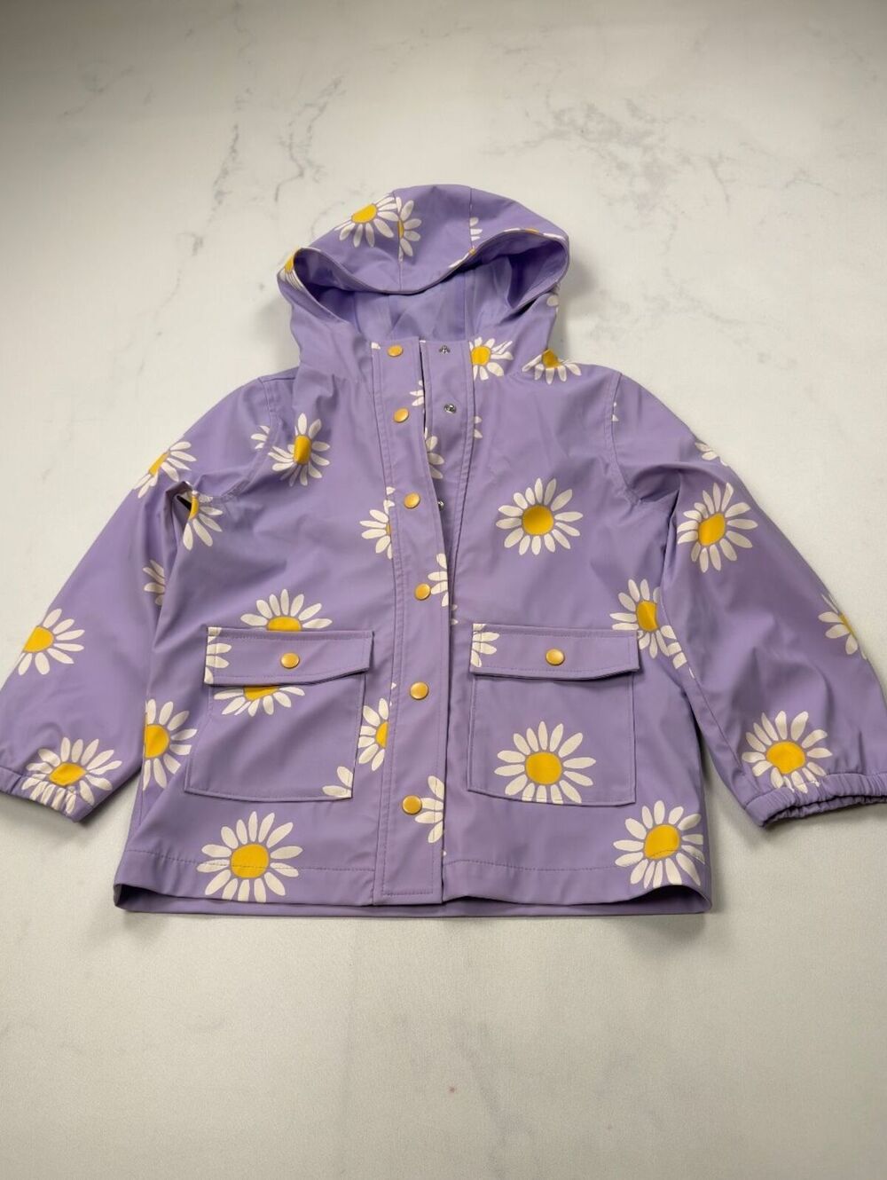 Old Navy Daisy Rain Jacket Lilac 2010s Indie - Girls L 10-12